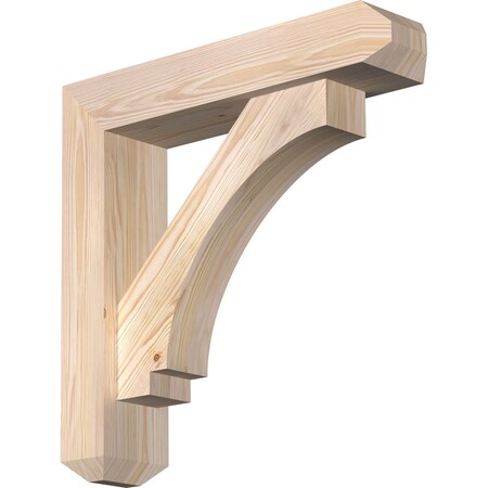 Ekena Millwork Imperial Craftsman Smooth Bracket w/ Offset Brace, Douglas Fir, 5 1/2"W x 24"D x 24"H BKT0604X24X24IMP04SDF